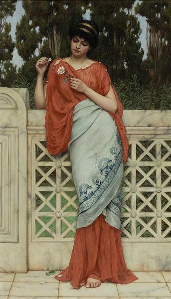 John William Godward He Loves Me He Loves Me Not Sweden oil painting art